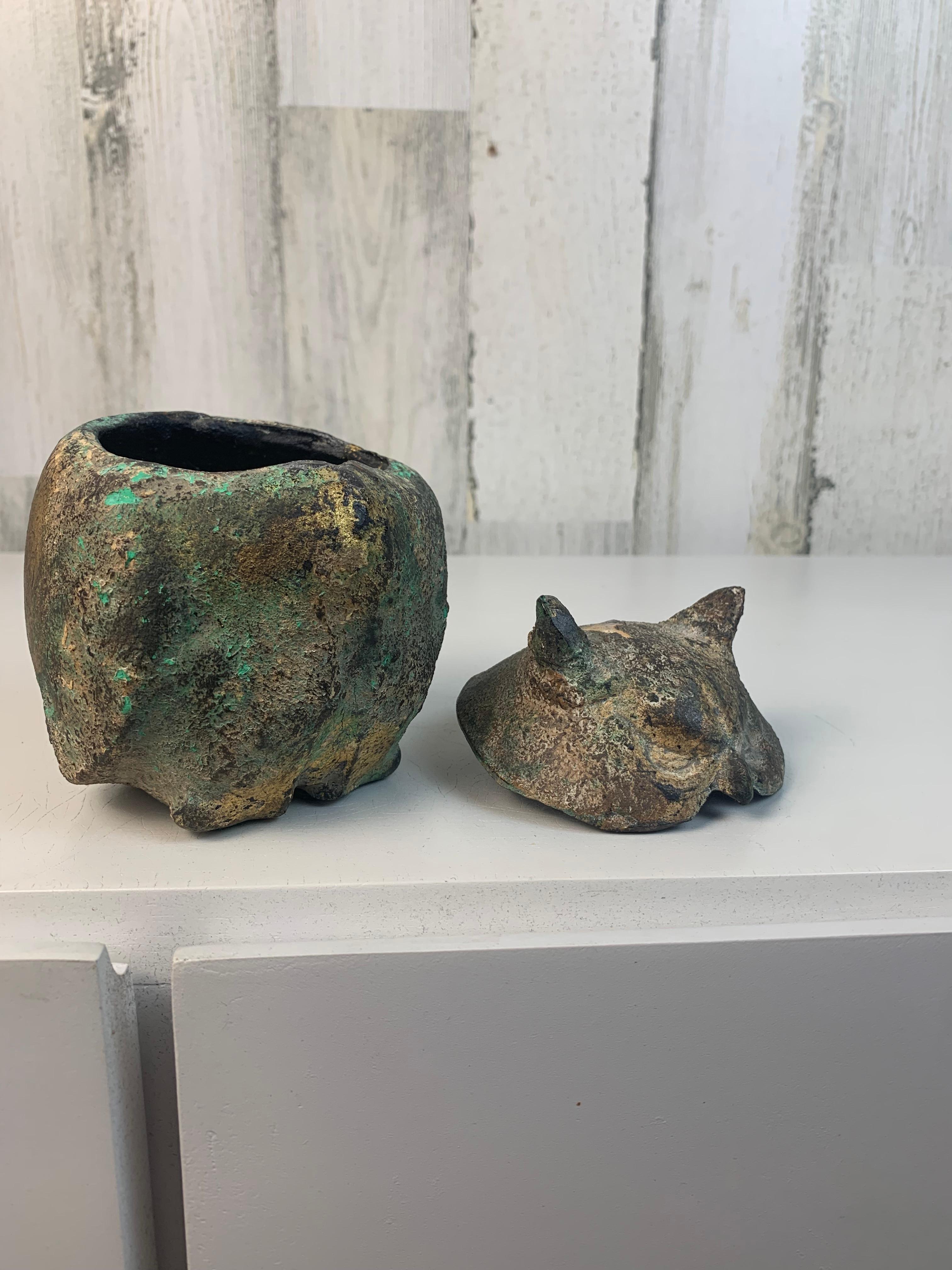 Japanese Iron Owl Incense Burner 2