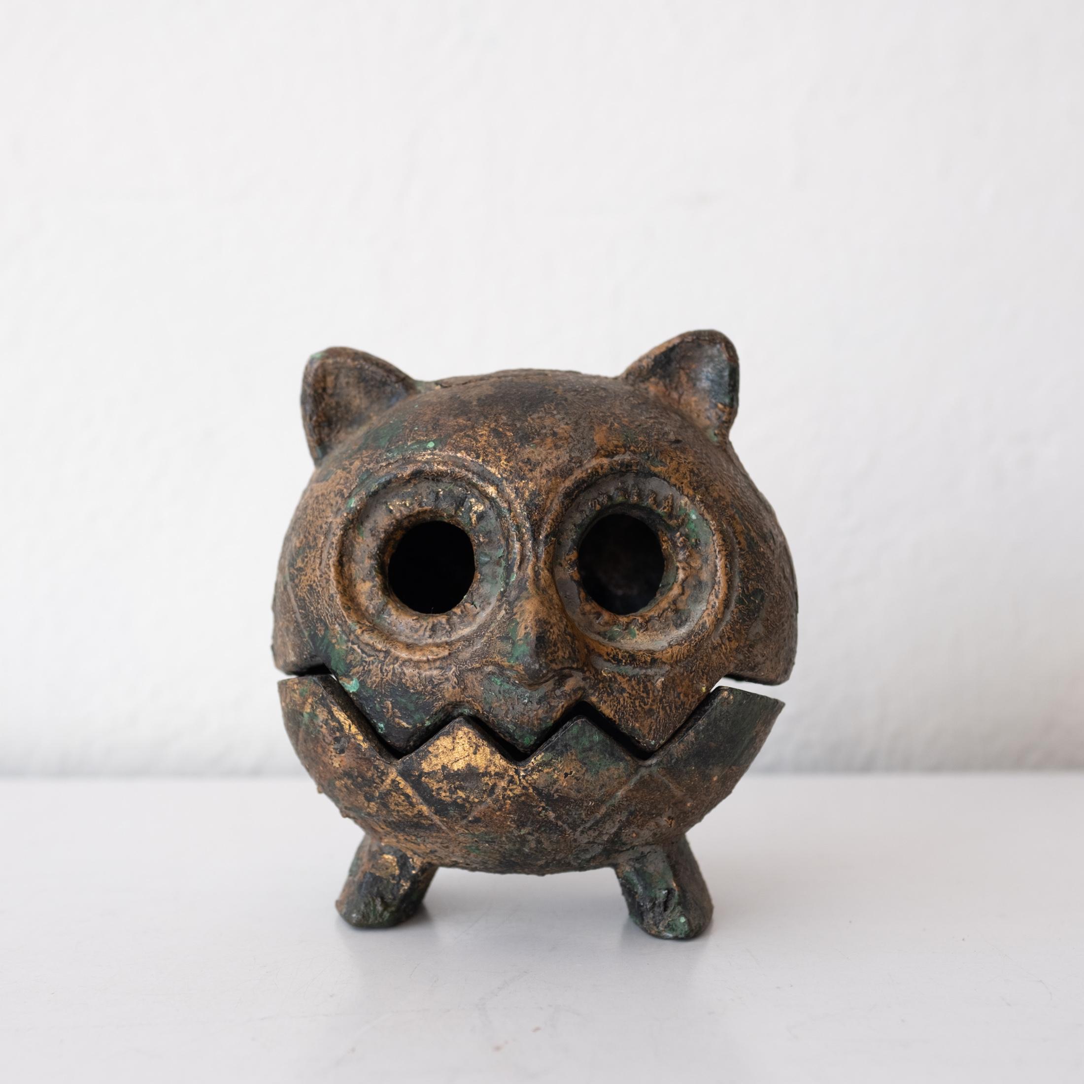 Japanese Iron Owl Lantern Incense Burner 6