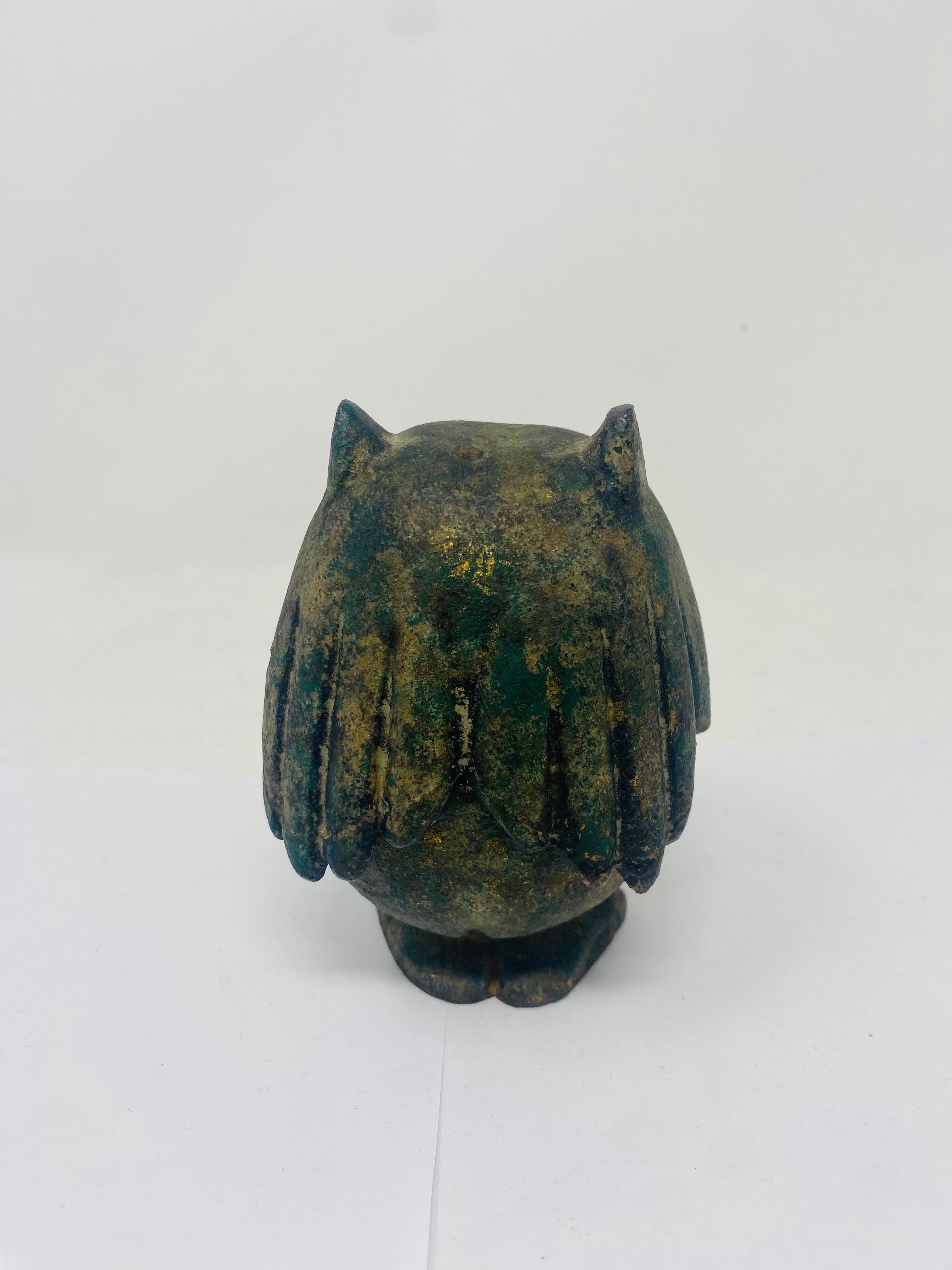 Mid-Century Modern Japanese Iron Owl Lantern Incense Burner