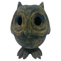 Japanese Iron Owl Lantern Incense Burner