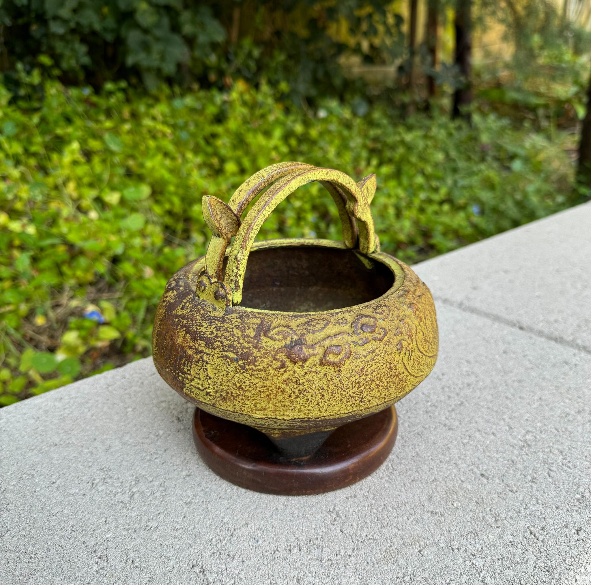 Japanese Iron Tripod Bowl, Japan, 1950's For Sale 8