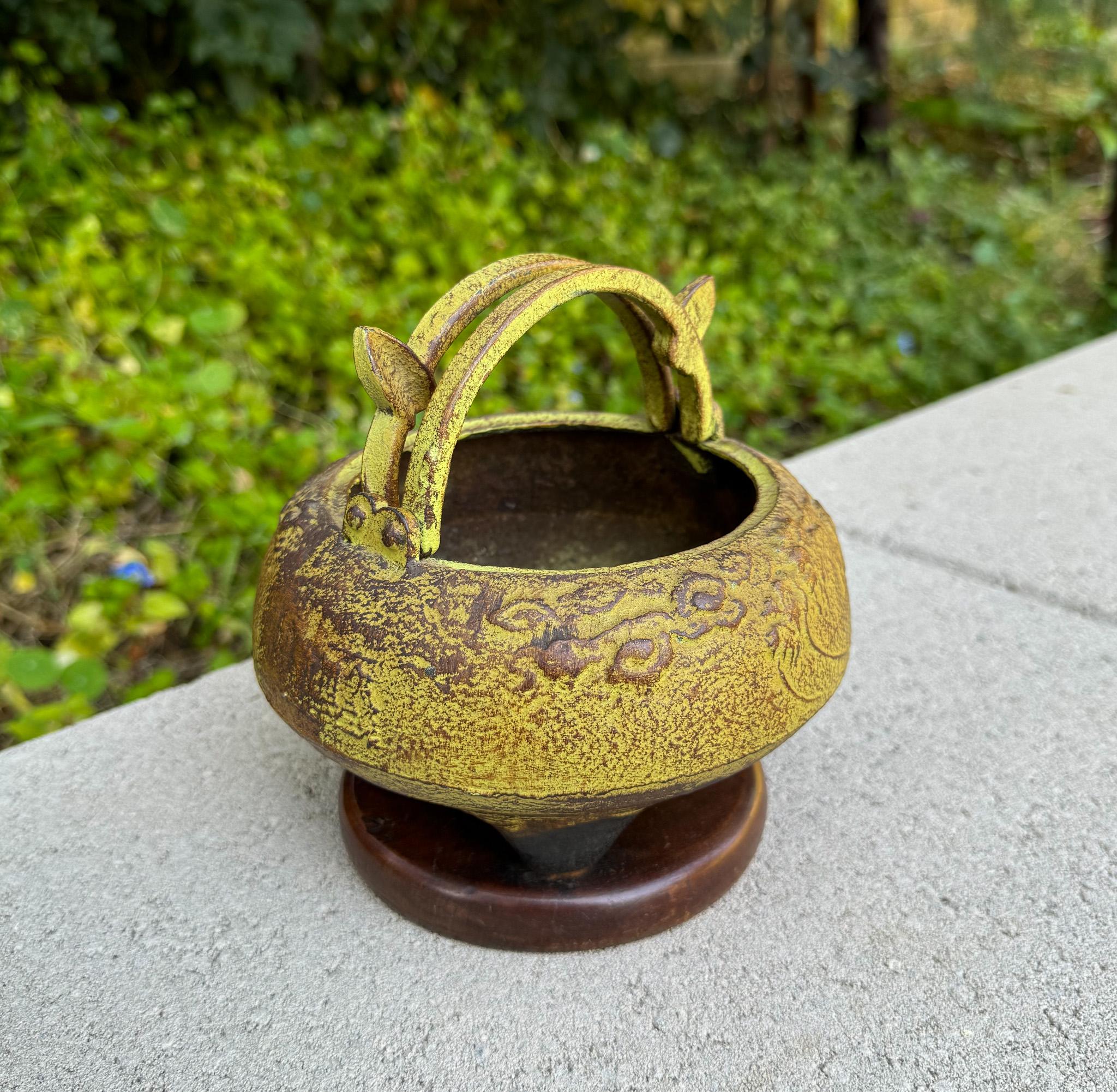 Mid-Century Modern Japanese Iron Tripod Bowl, Japan, 1950's For Sale
