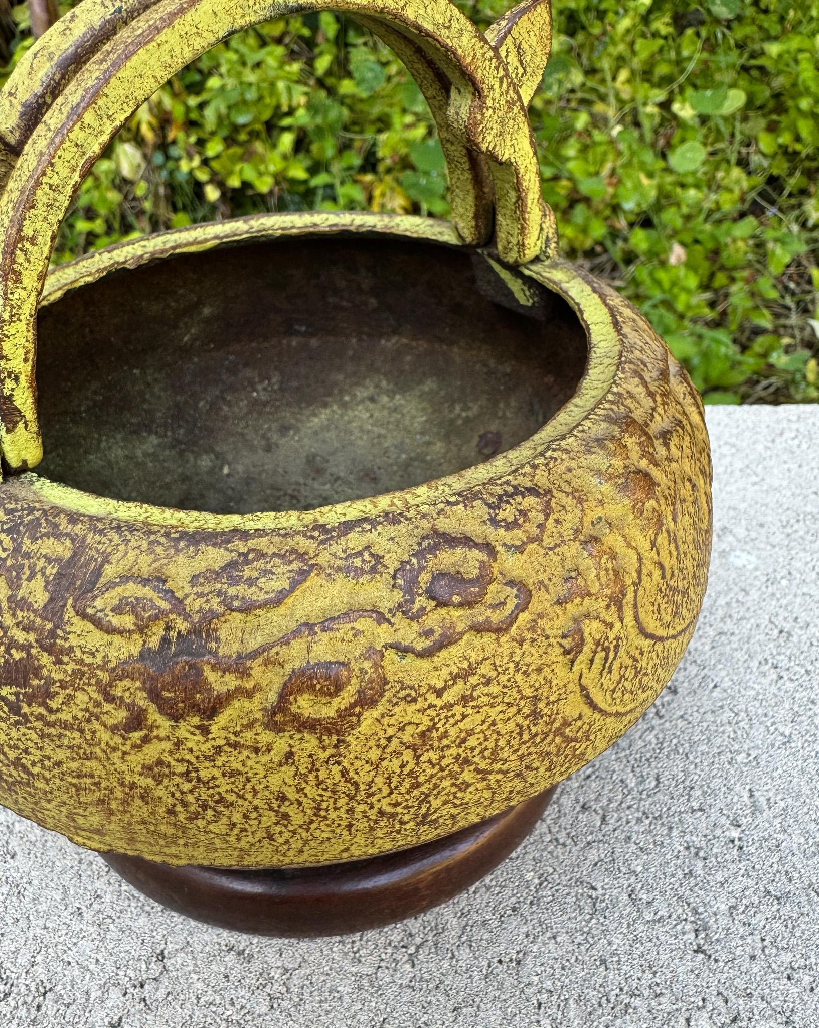 20th Century Japanese Iron Tripod Bowl, Japan, 1950's For Sale