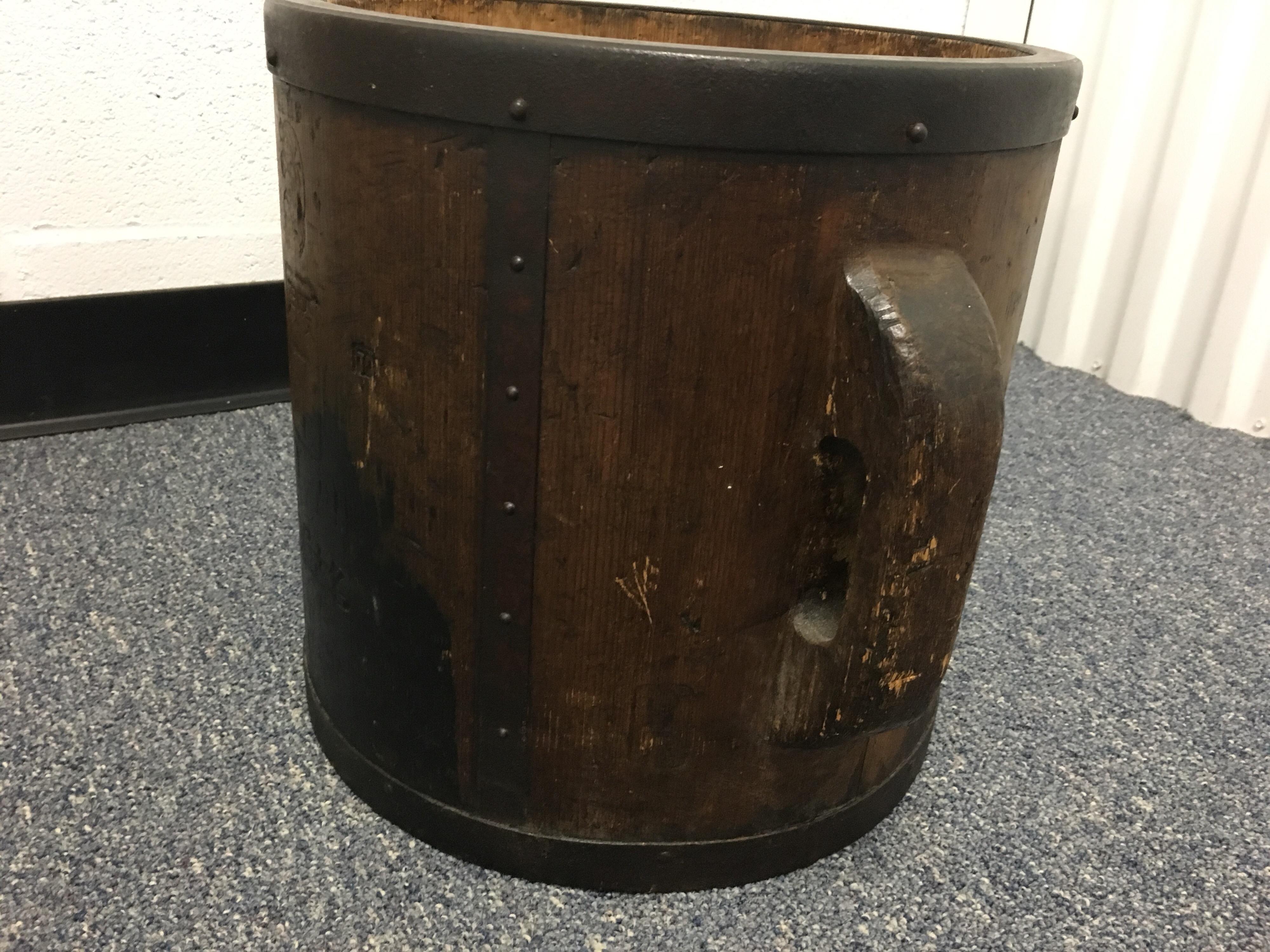 Wood Japanese Ittomasu Rice Measure Bucket, Early 20th Century