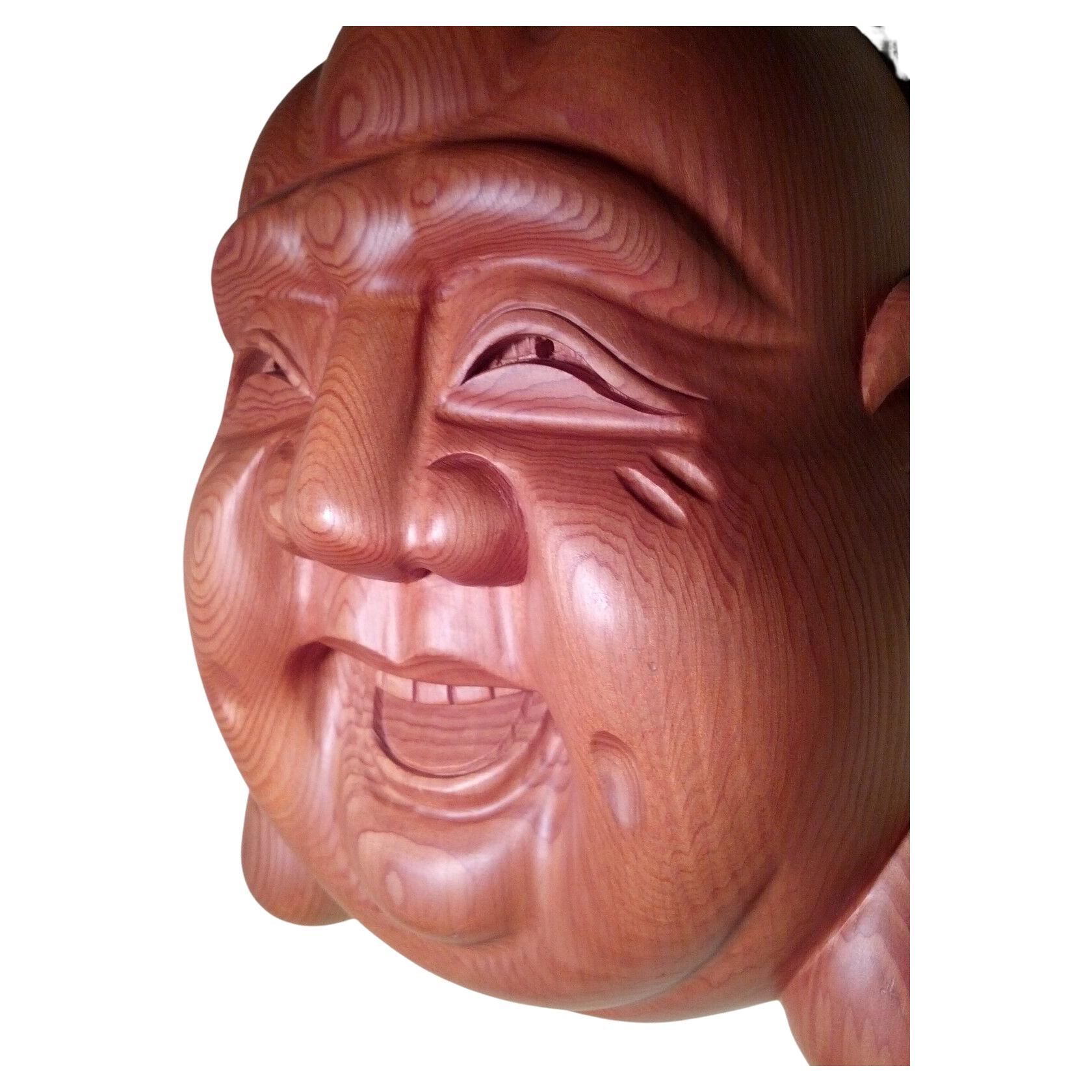 Japanese/Japan Fine Art! Carved Yew Wood 