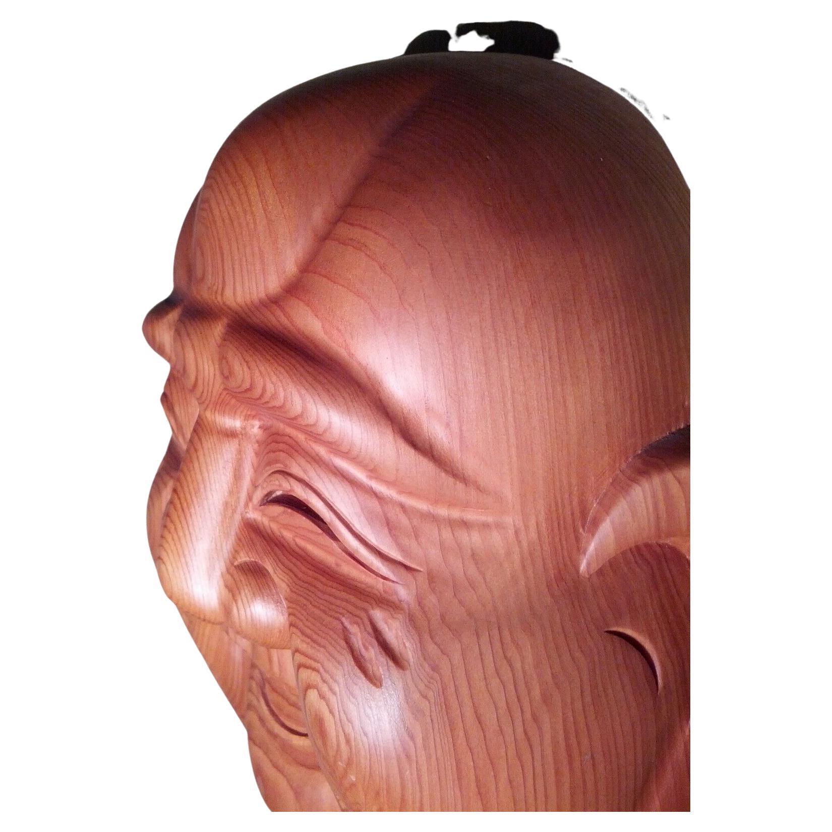 Hand-Carved Japanese/Japan Fine Art! Carved Yew Wood 