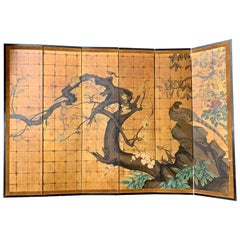 Japanese Jean Dunand Style Art Deco Gilt Folding Screen