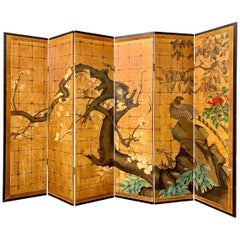 Japanese Jean Dunand Style Art Deco Gilt Folding Screen