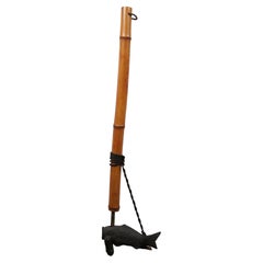 Japanese Jizai Kagi Irori Bamboo Fish Carp Koi Hearthware Pot Holder Hook 41"