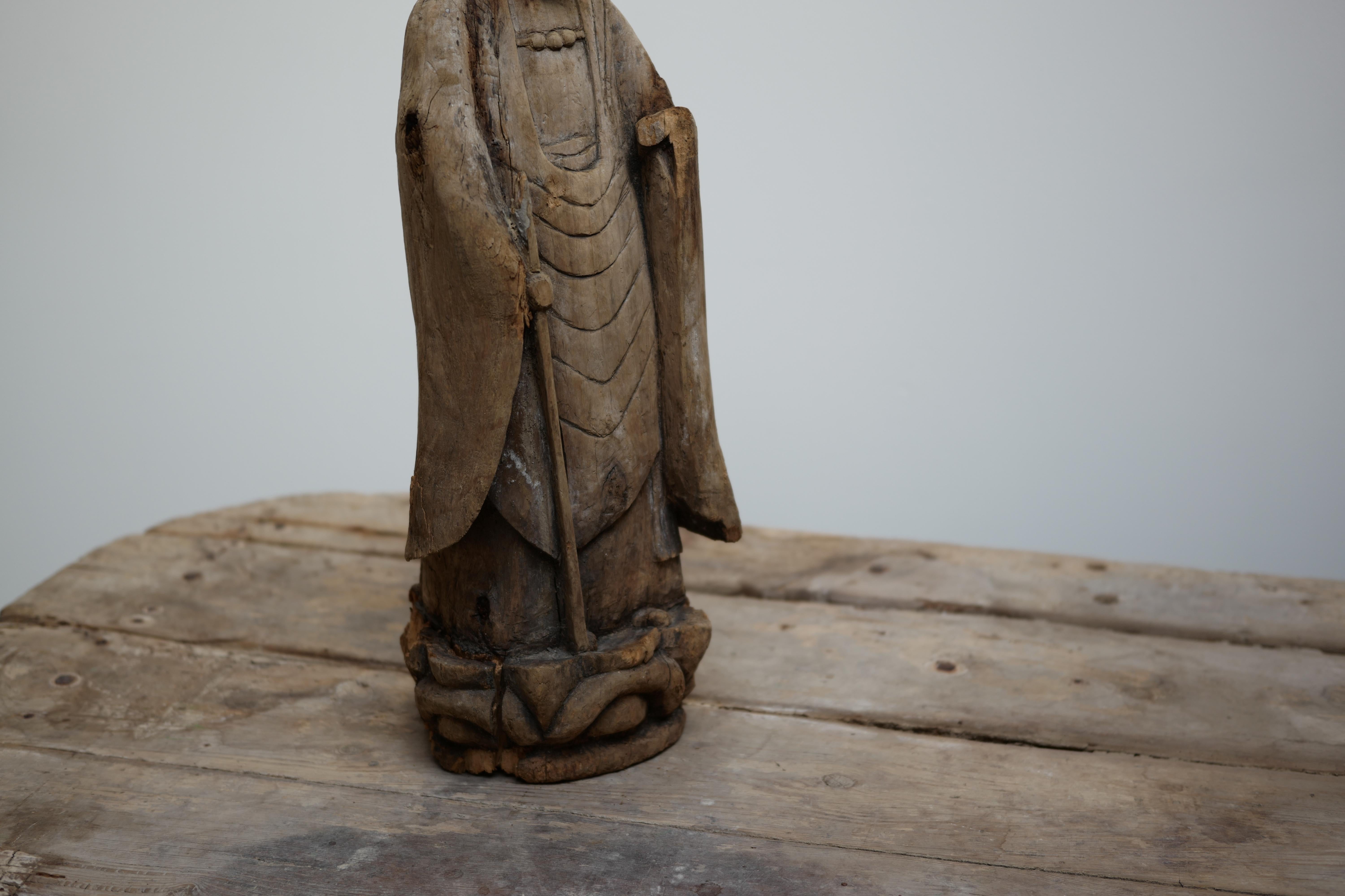 Japanese Jizo Bodhisattva Statue, Late 19th Century For Sale 3