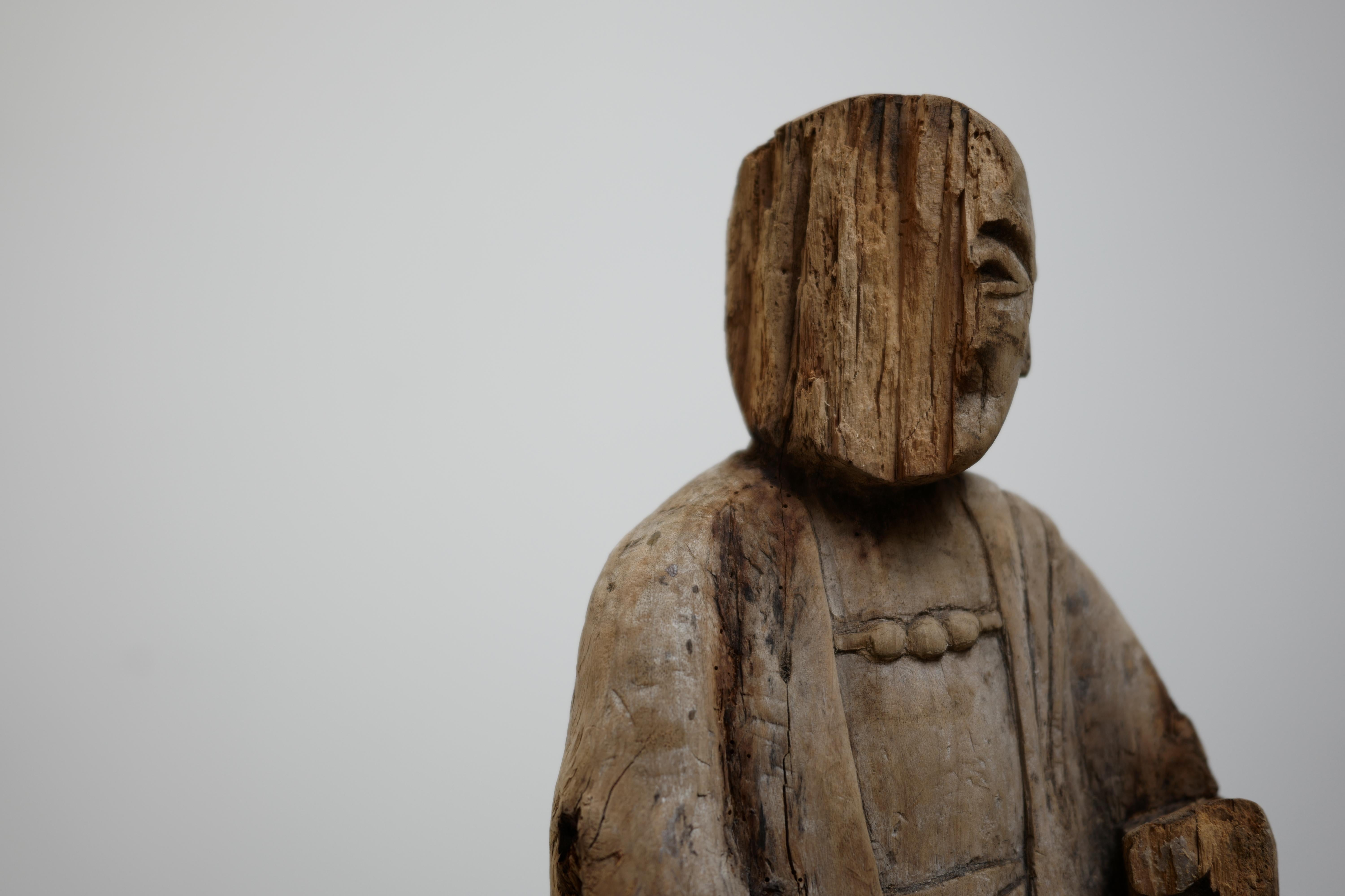 Japanese Jizo Bodhisattva Statue, Late 19th Century For Sale 4
