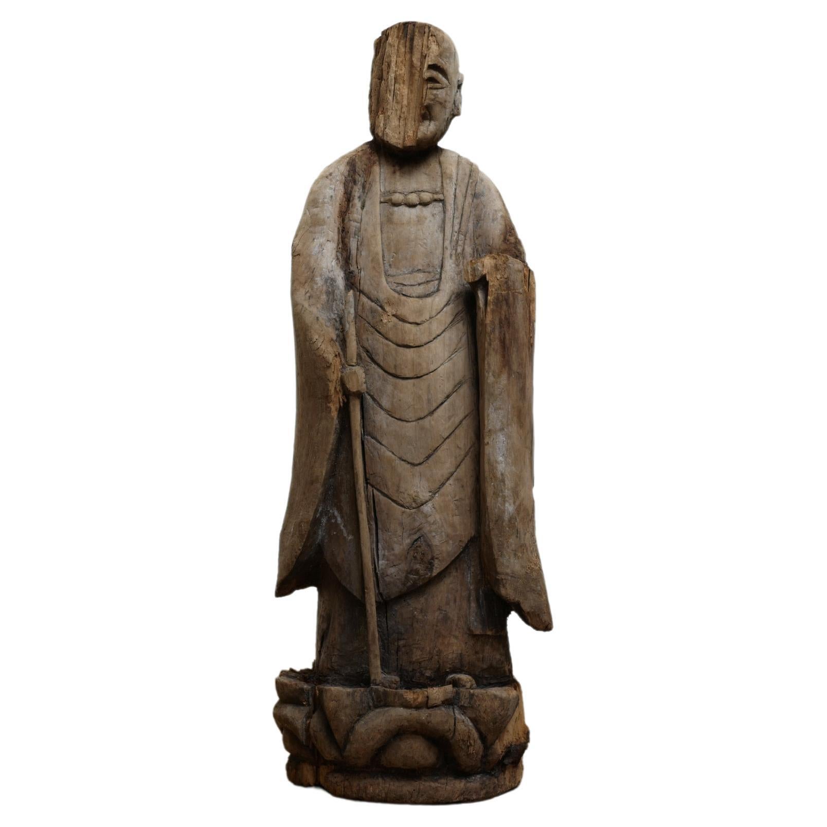 Japanische japanische Jizo-Bodhisattva-Statue, spätes 19. Jahrhundert