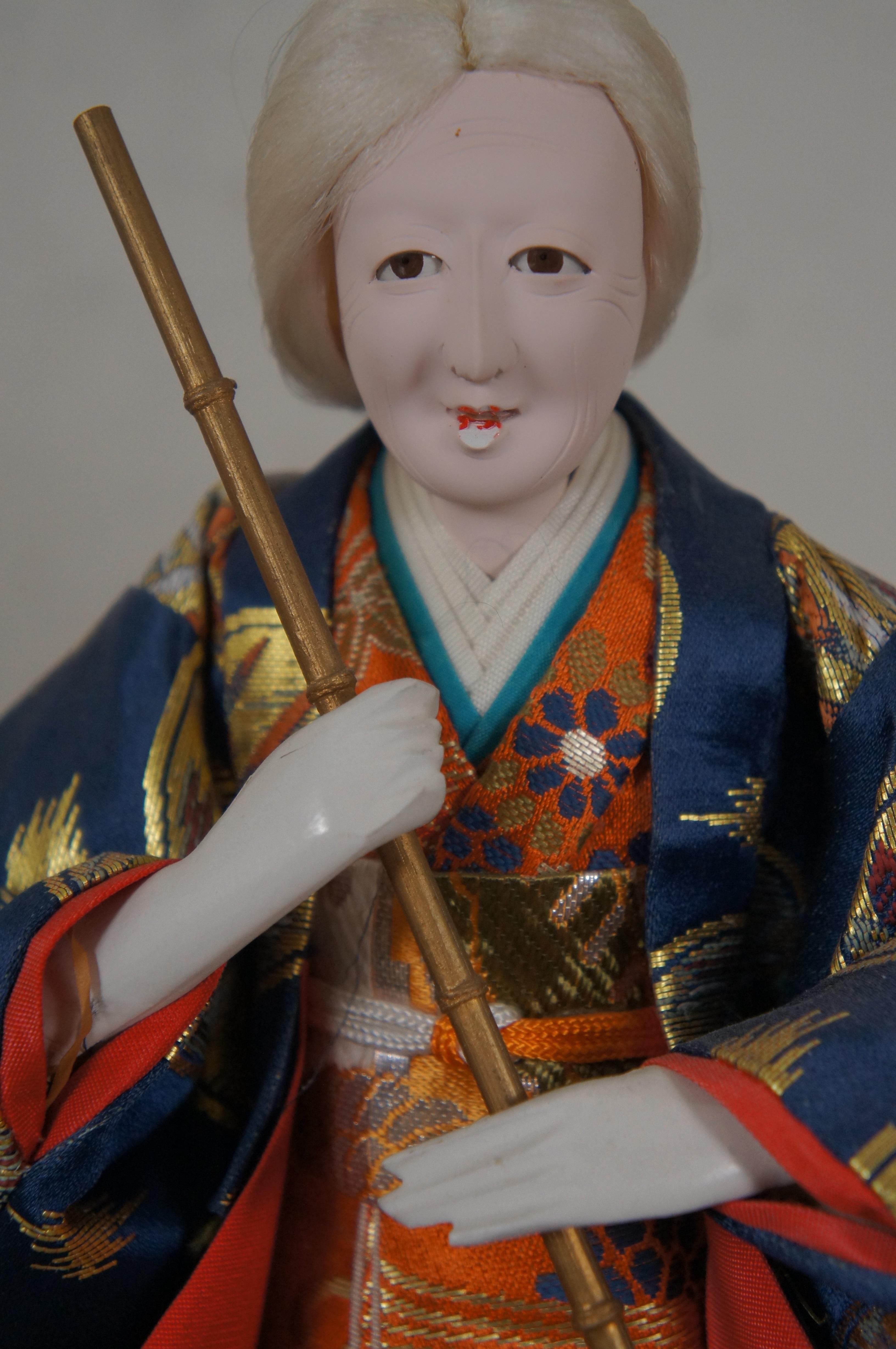 Japanese Jo Uba Takasago Old Couple Long Life Happiness Wedding Doll Figurine  For Sale 3