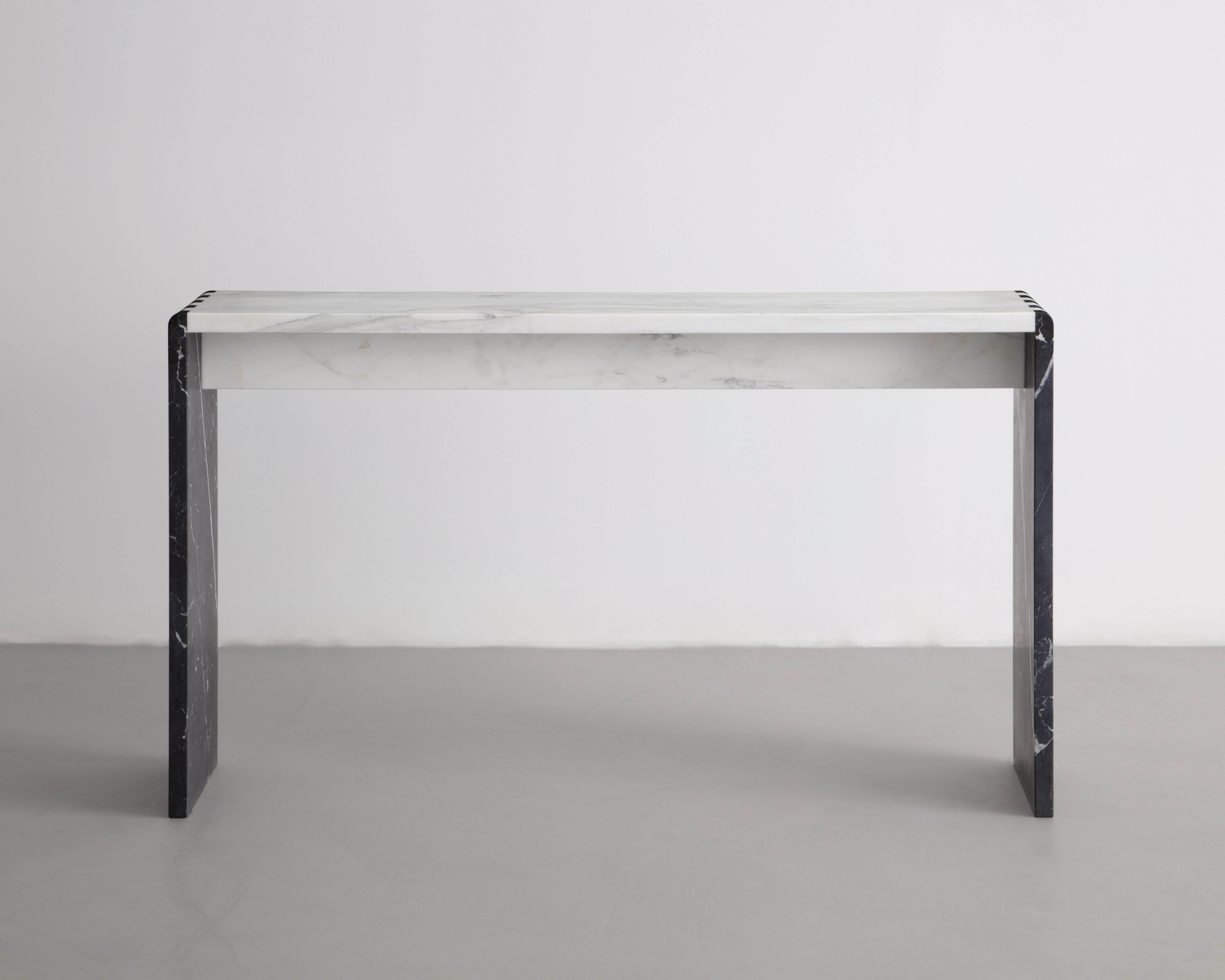 American Craftsman Japanese Jointed Marble Sculptural Console Table For Sale