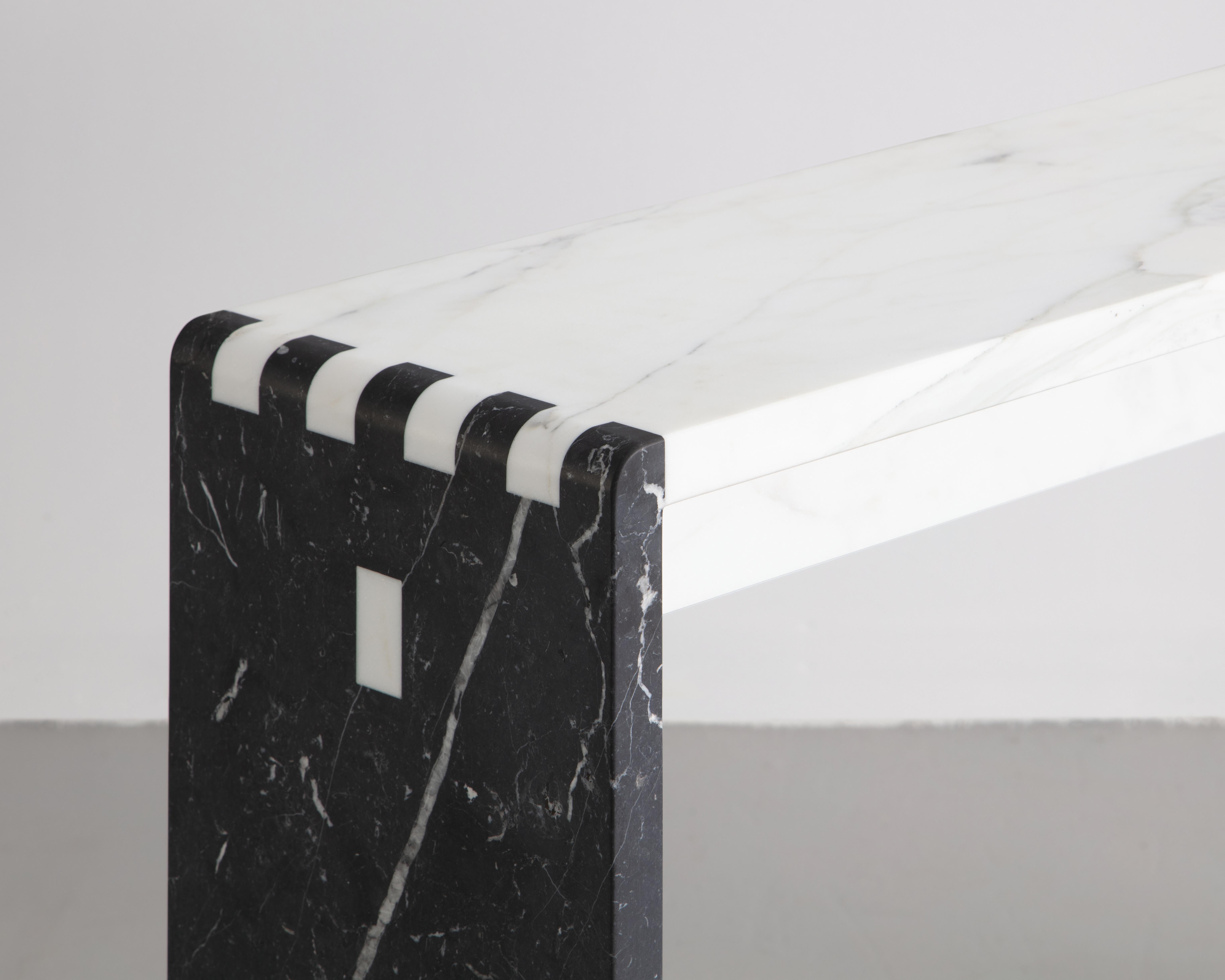 American Japanese Jointed Marble Sculptural Console Table For Sale
