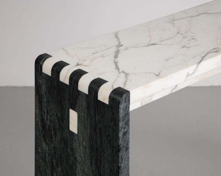 American Japanese Jointed Marble Sculptural Console Table For Sale