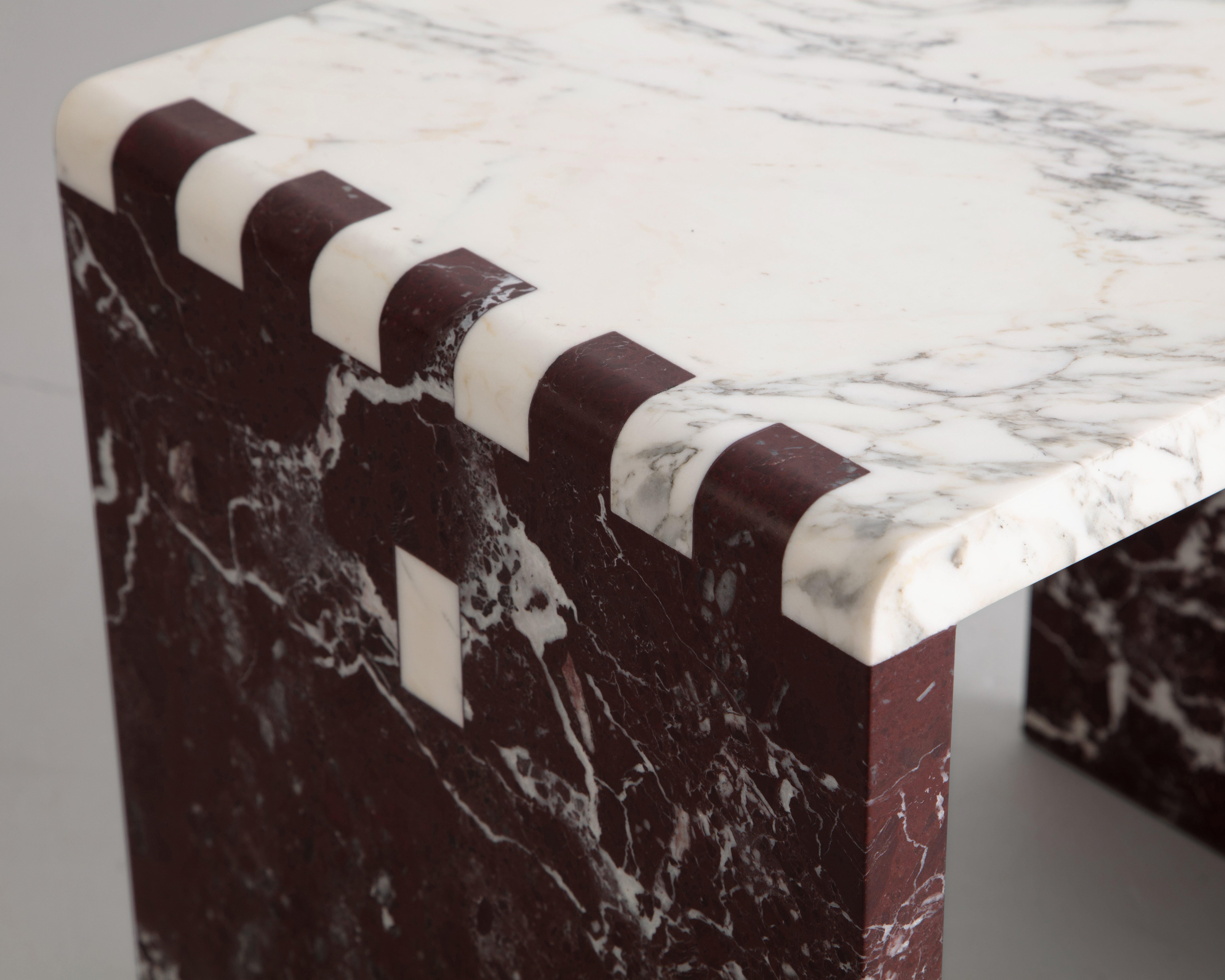 American Japanese Jointed Marble Sculptural Stool / Side Table For Sale