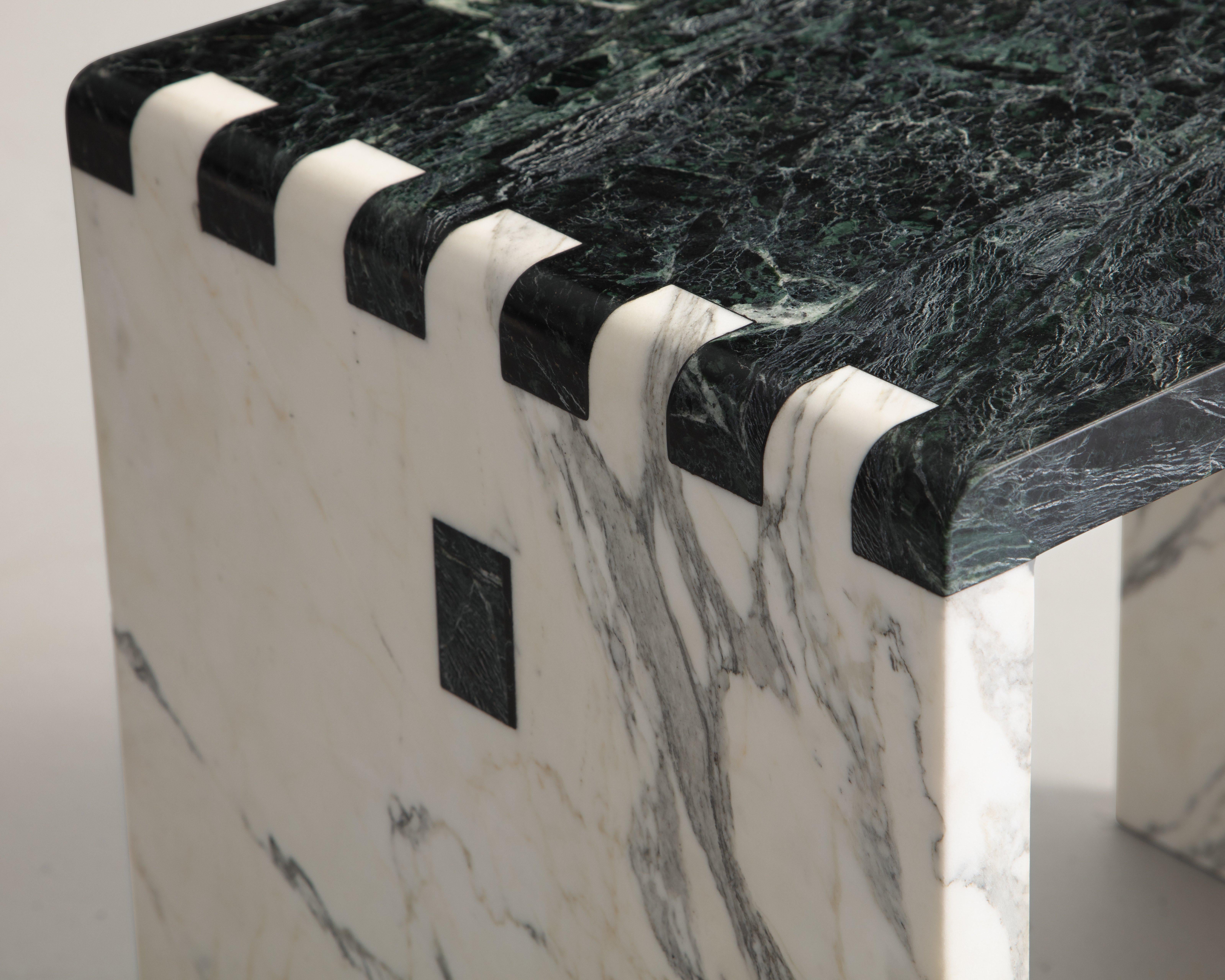 American Japanese Jointed Marble Sculptural Stool / Side Table For Sale