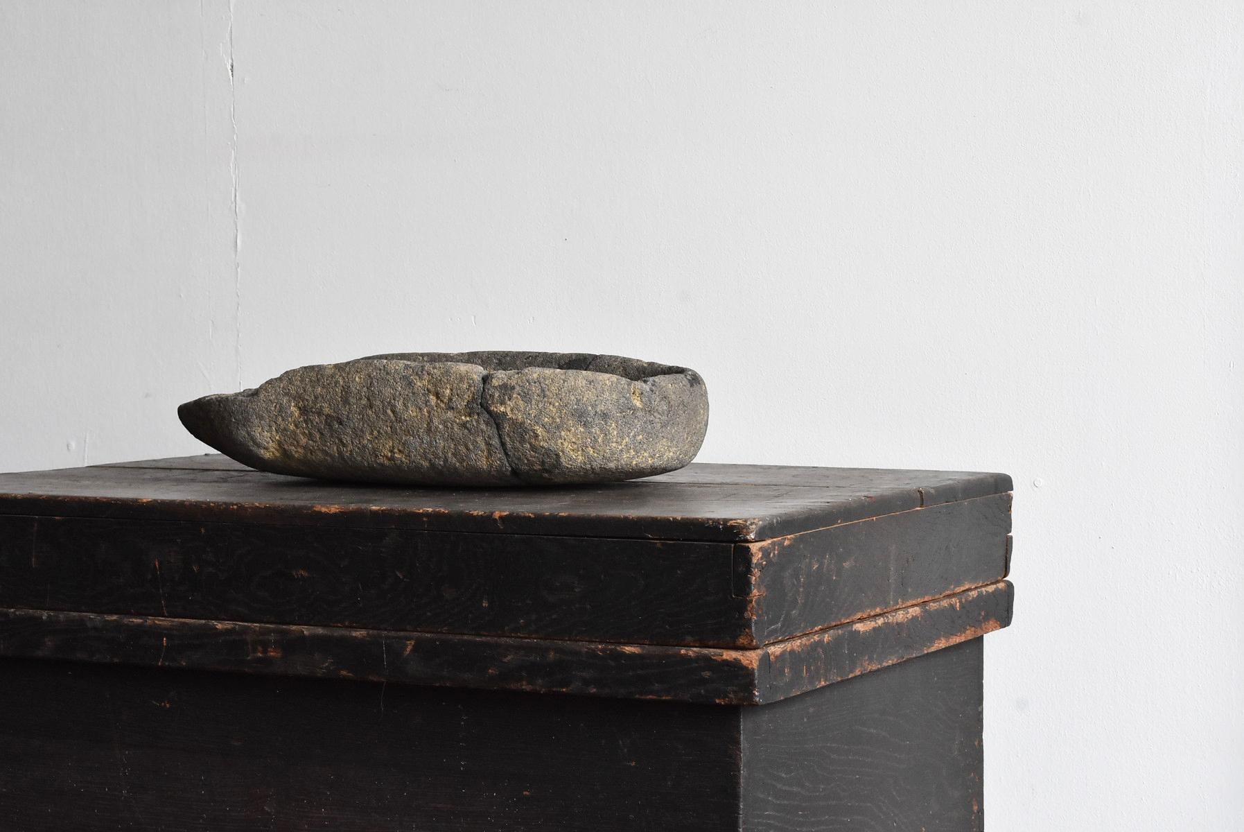 Japanese Jomon Period Stone Mortar  / Scholar's Stone / As a Garden Stone Basin 5