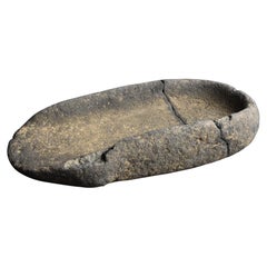 Antique Japanese Jomon Period Stone Mortar  / Scholar's Stone / As a Garden Stone Basin