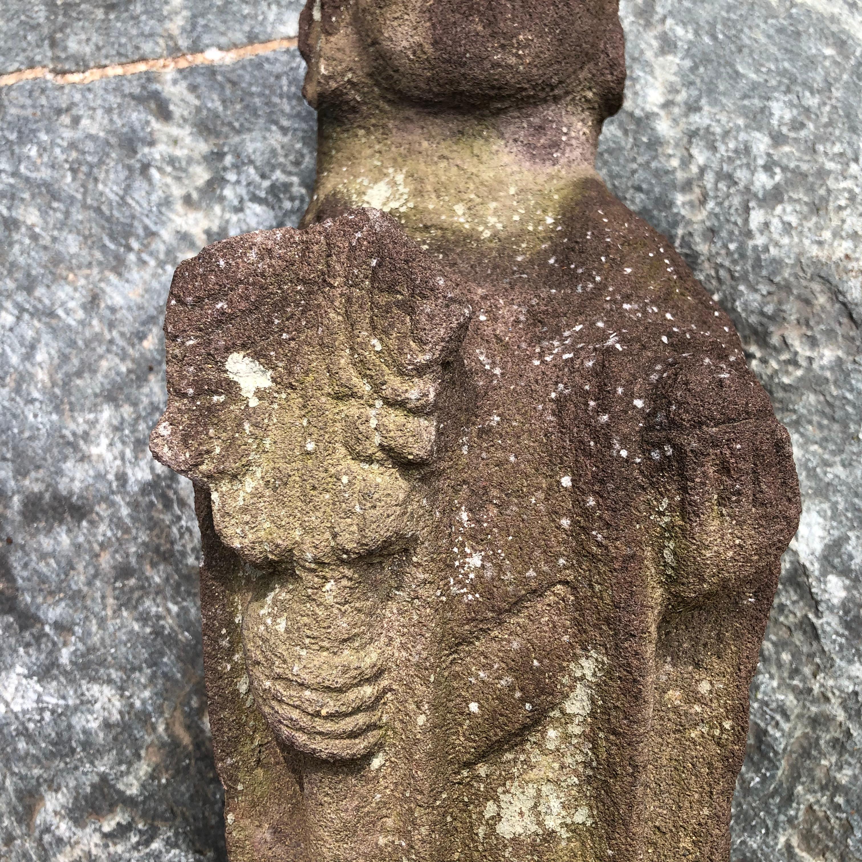 19th Century Japanese Joyful Antique Children Spiritual Guardian Holding Wish Granting Jewel