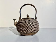 Japanese Jugin Fine Silver Studded Hobnail Teapot, Meiji Period, c 1900, Japan