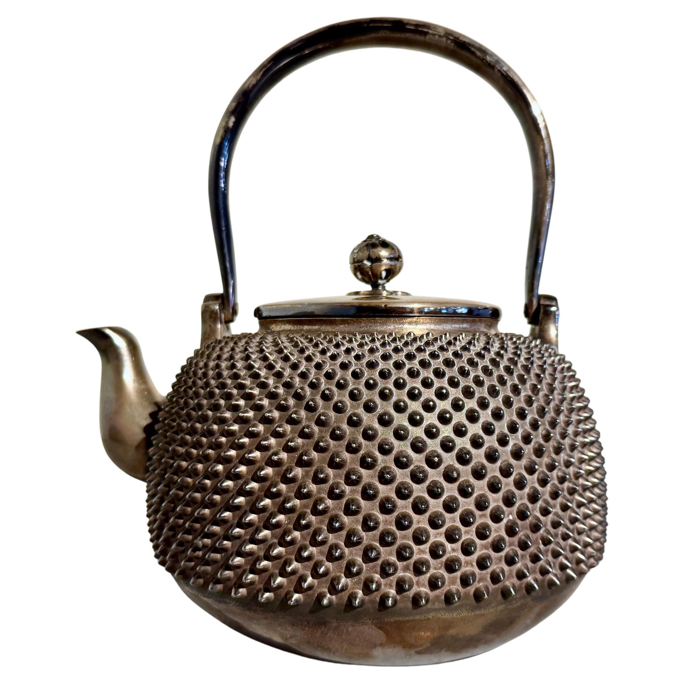 Japanische Jugin-Teekanne aus Feinsilber, Meiji-Zeit, um 1900, Japan im Angebot