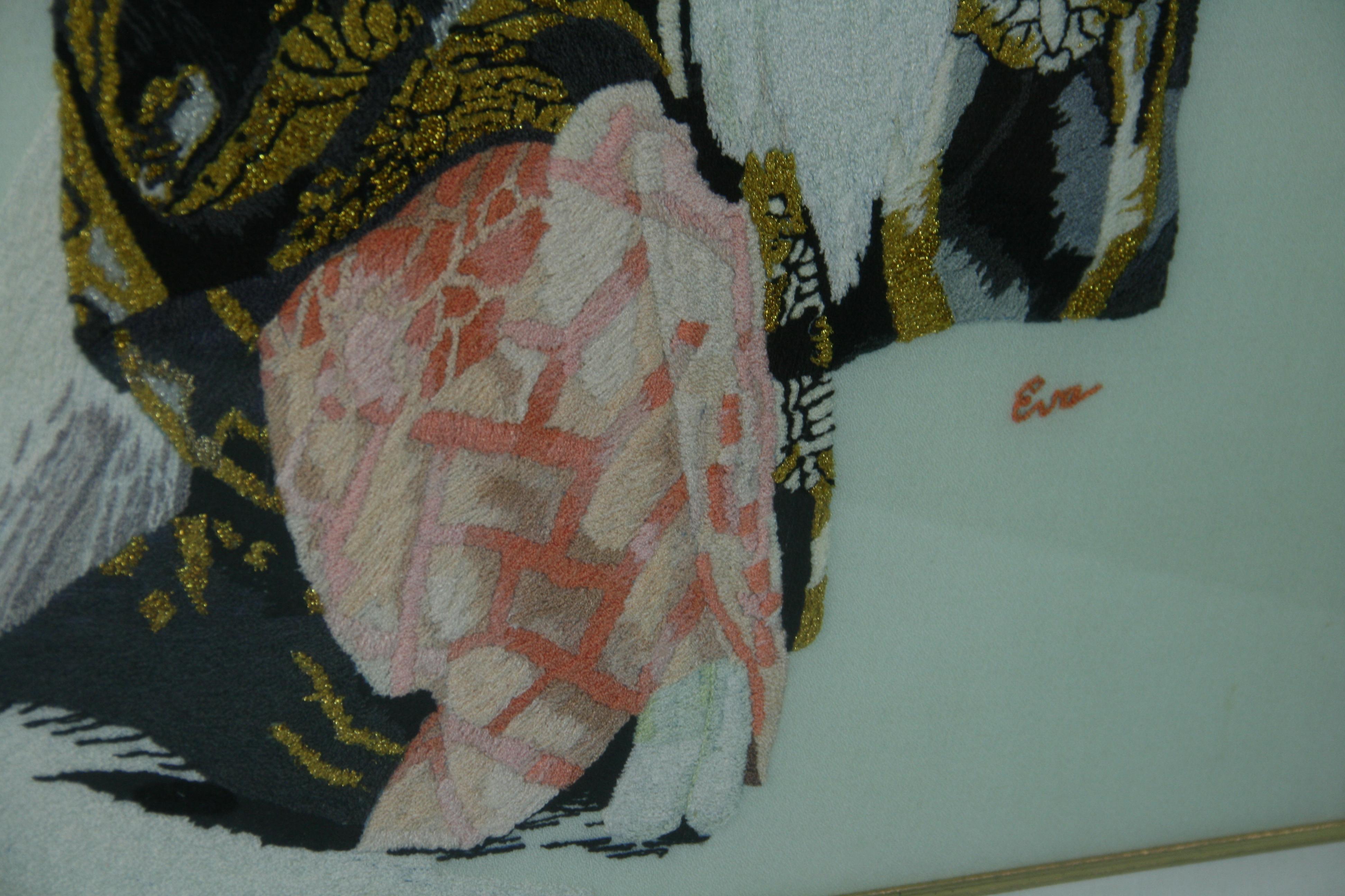 Japanische Kabuki-Tänzerin Hand Made Wandteppich von Eva im Angebot 9