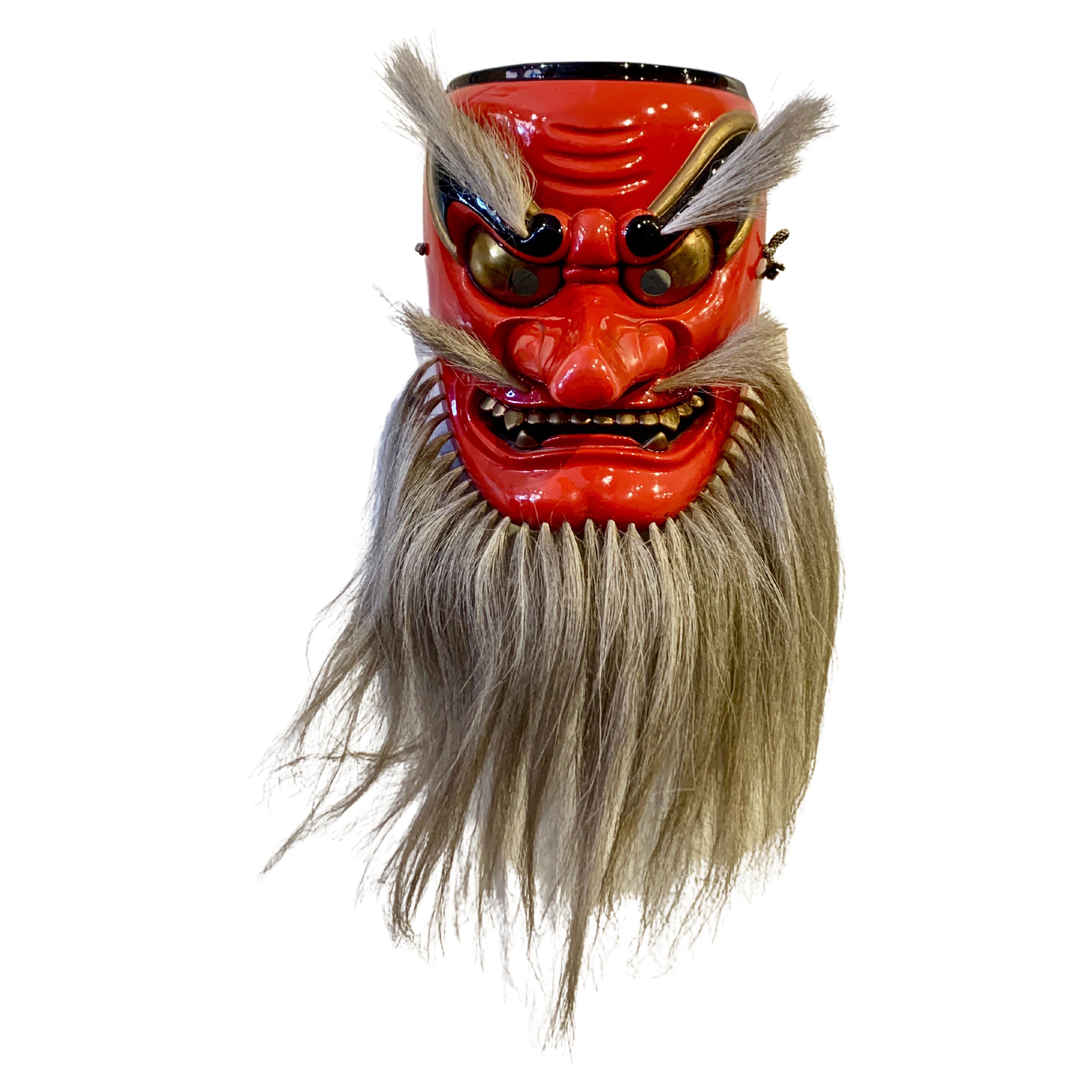 Japanese Kagura Dance Mask of Sarutahiko by Kiyomi Yokota, Late 20th Century For Sale