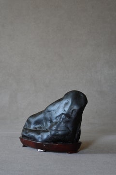 Japanese Kamuy-Kotan Black Suiseki God Stone