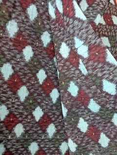 Japanese Kasuri Kimono navy blue with blue and red patterns