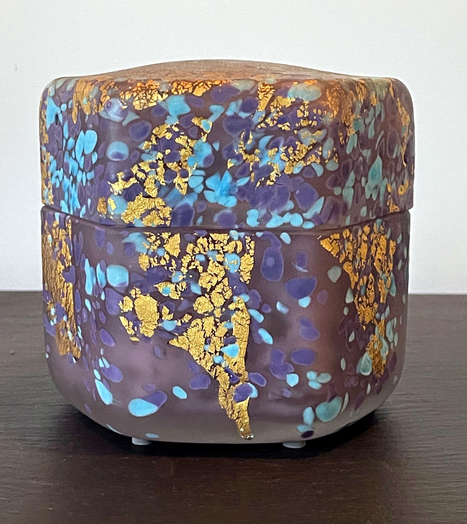 Modern Japanese Kazaribako Glass Box by Kyohei Fujita For Sale