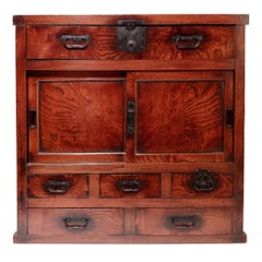 Japanese Keyaki Tansu Merchant's Chest