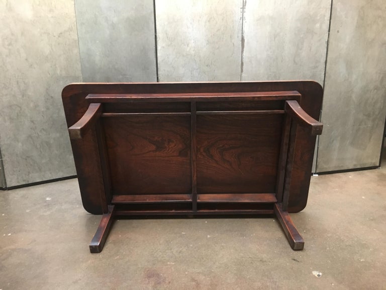 Japanese Keyaki Wood Folding Tea Table, Showa Period, Early 20th