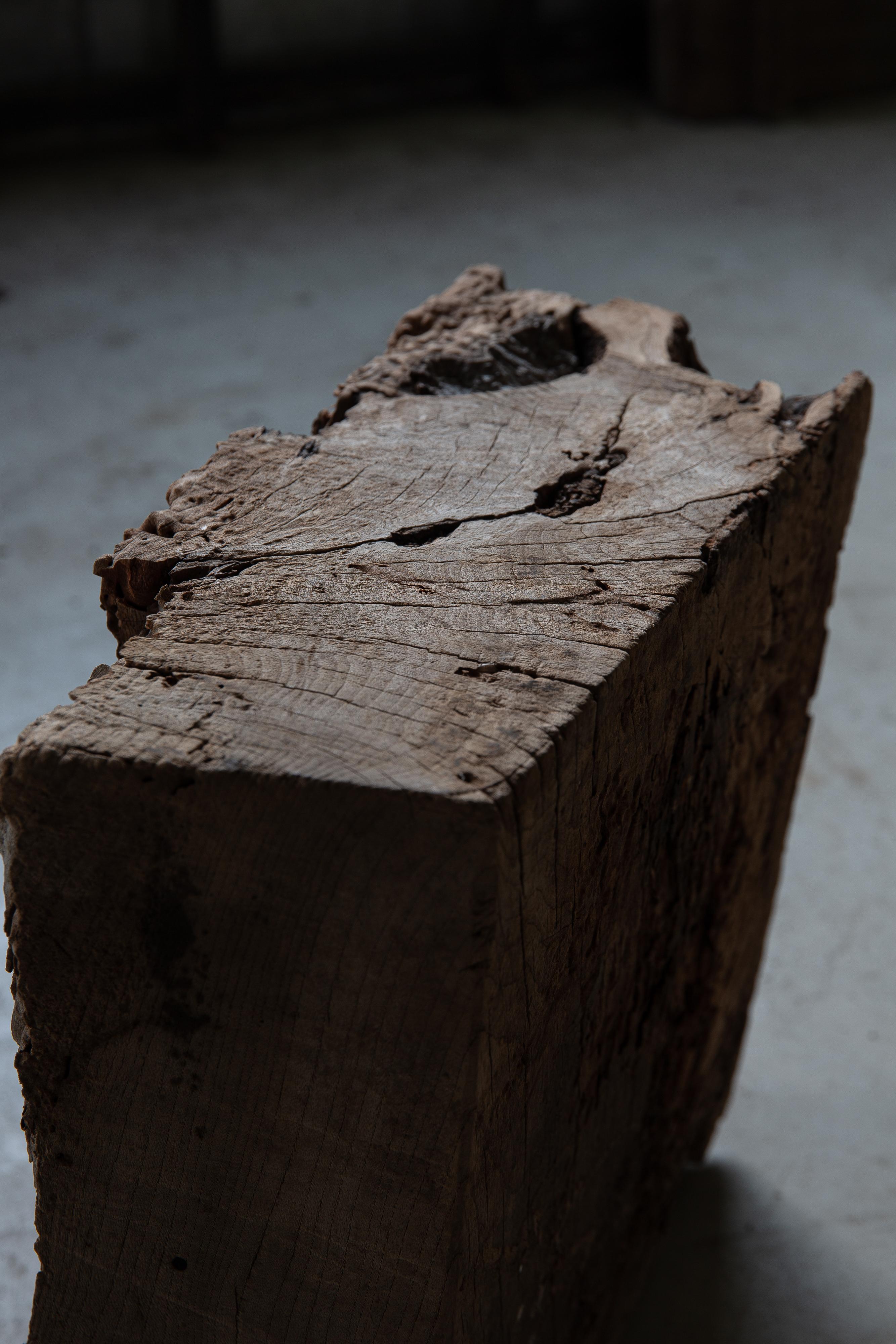 Japanese Keyaki zelkova wood slab - wabi sabi art piece objet, Dai display stand 8
