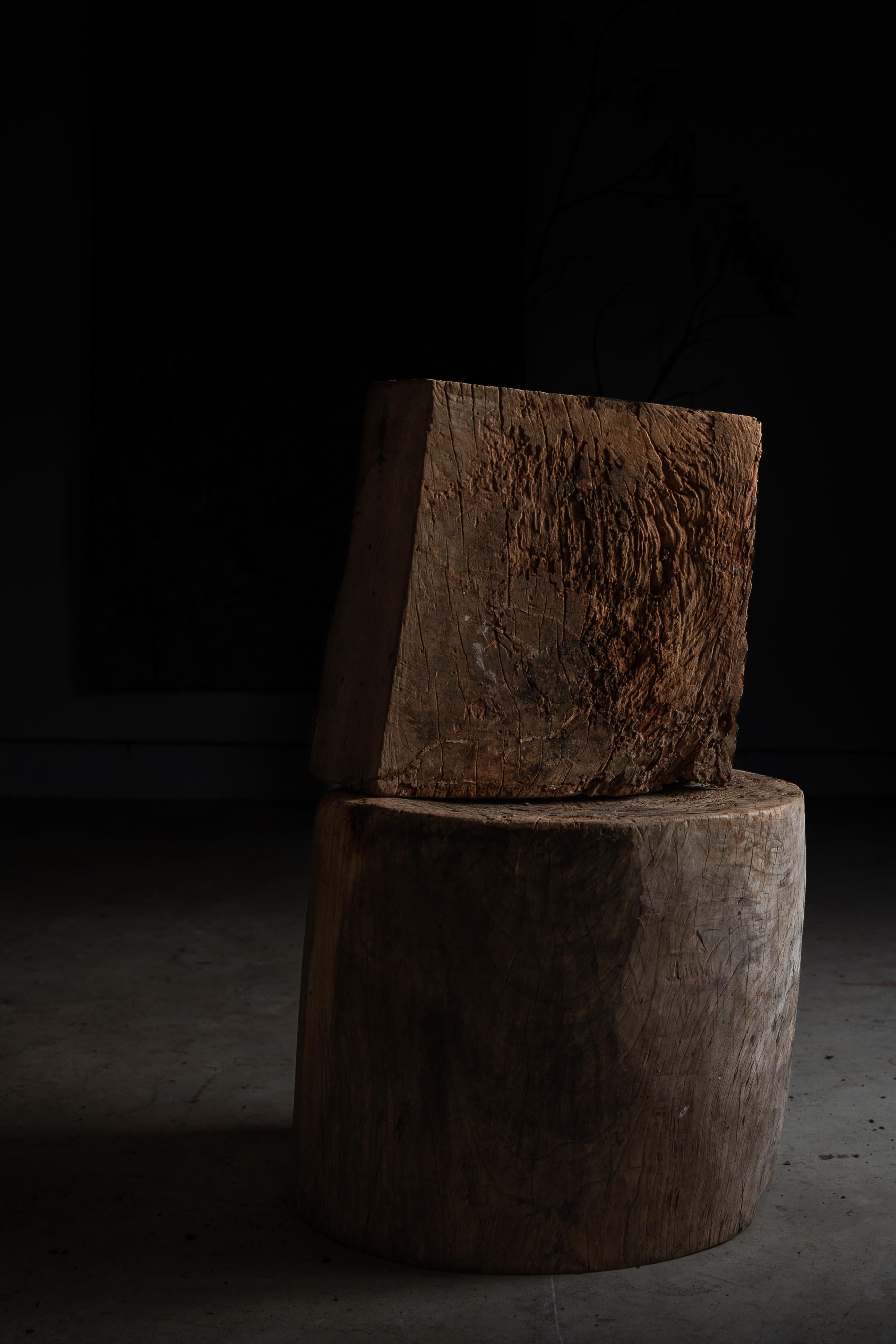 Japanese Keyaki zelkova wood slab - wabi sabi art piece objet, Dai display stand 1