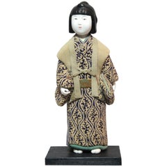 Japanese Kimekomi Doll Wearing Silk Kimono, Style of Taisho Romance, 1920s