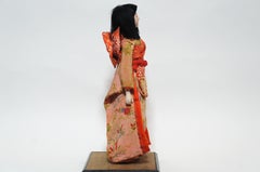 Japanese Kimekomi Girl Doll Wearing Silk Kimono, Style of Taisho Romence, 1920s