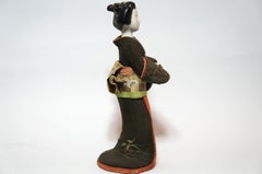 Japanese Kimekomi Woman Doll Wearing Silk Kimono, Style of Taisho Romance, 1920s