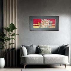 Japanese Kimono Art / Embroidered Wall Art, Mother's Rose