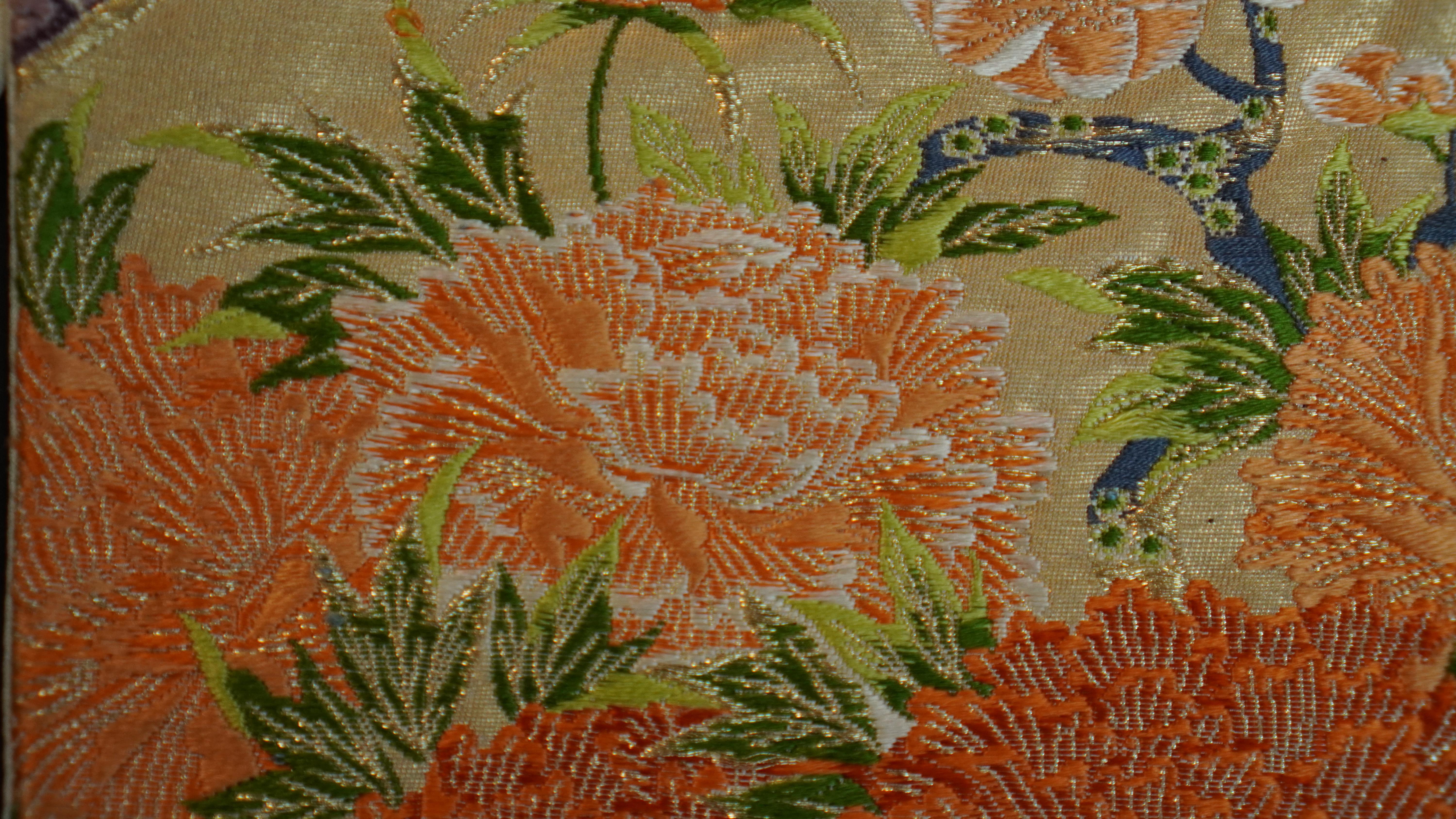 Japanese Kimono Art / Embroidered Wall Art, -the King of Peacocks- For Sale 5