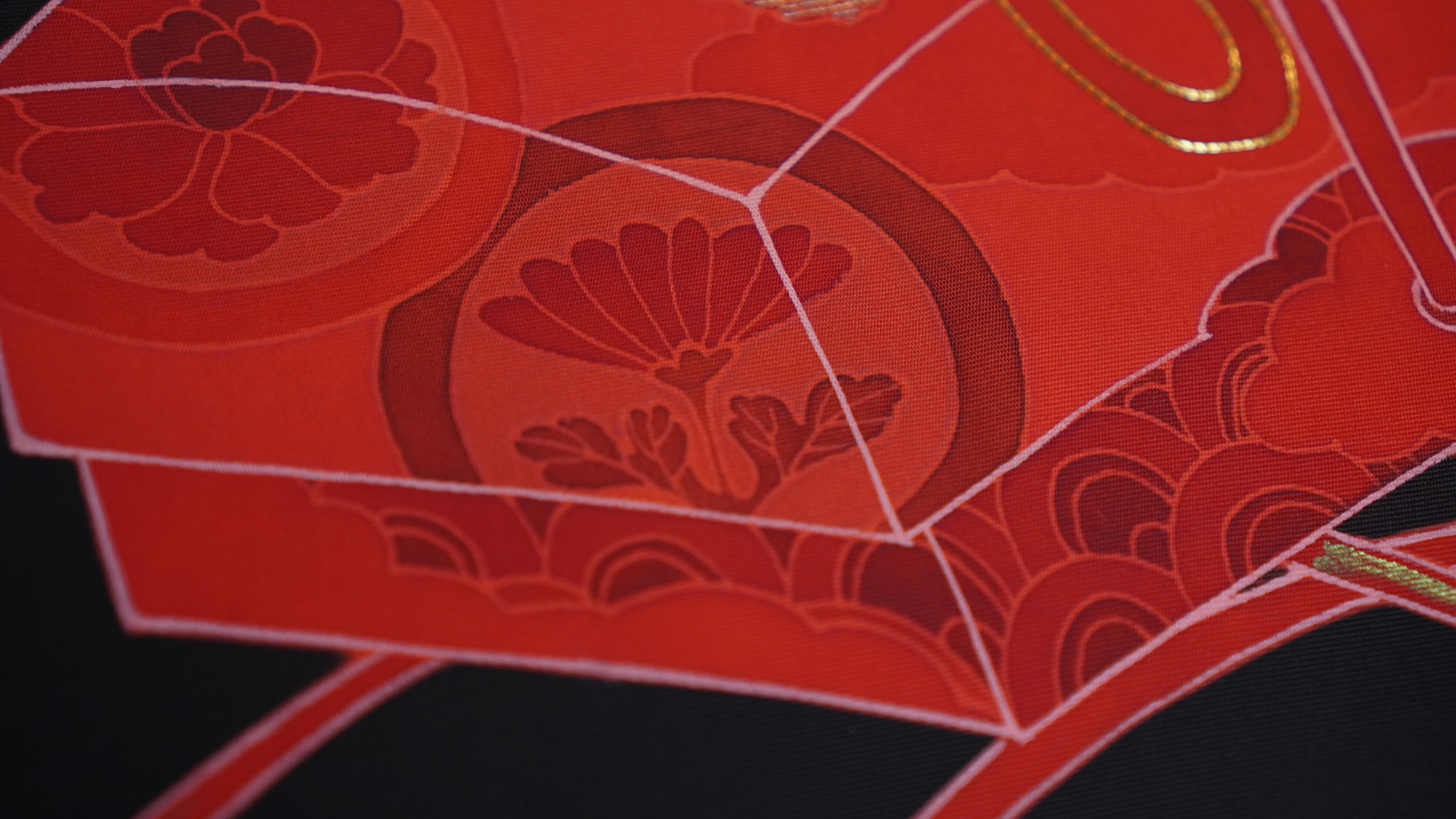 Soie Art japonais / Art kimono / Décoration murale -Fumi Bako en vente