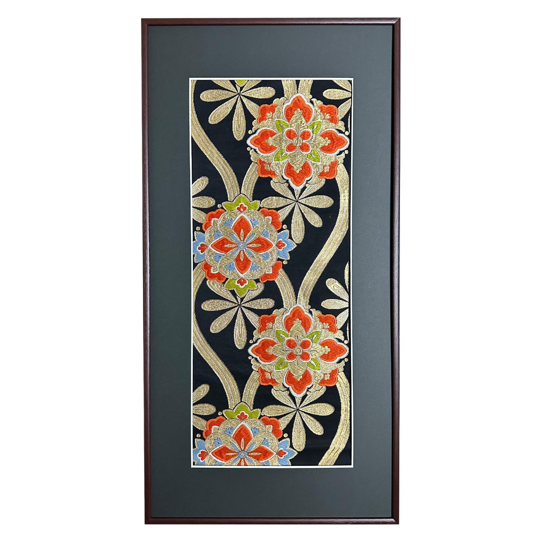 Kimono Art / Japanese Wall Art /Textile Art -Longevity- For Sale at 1stDibs