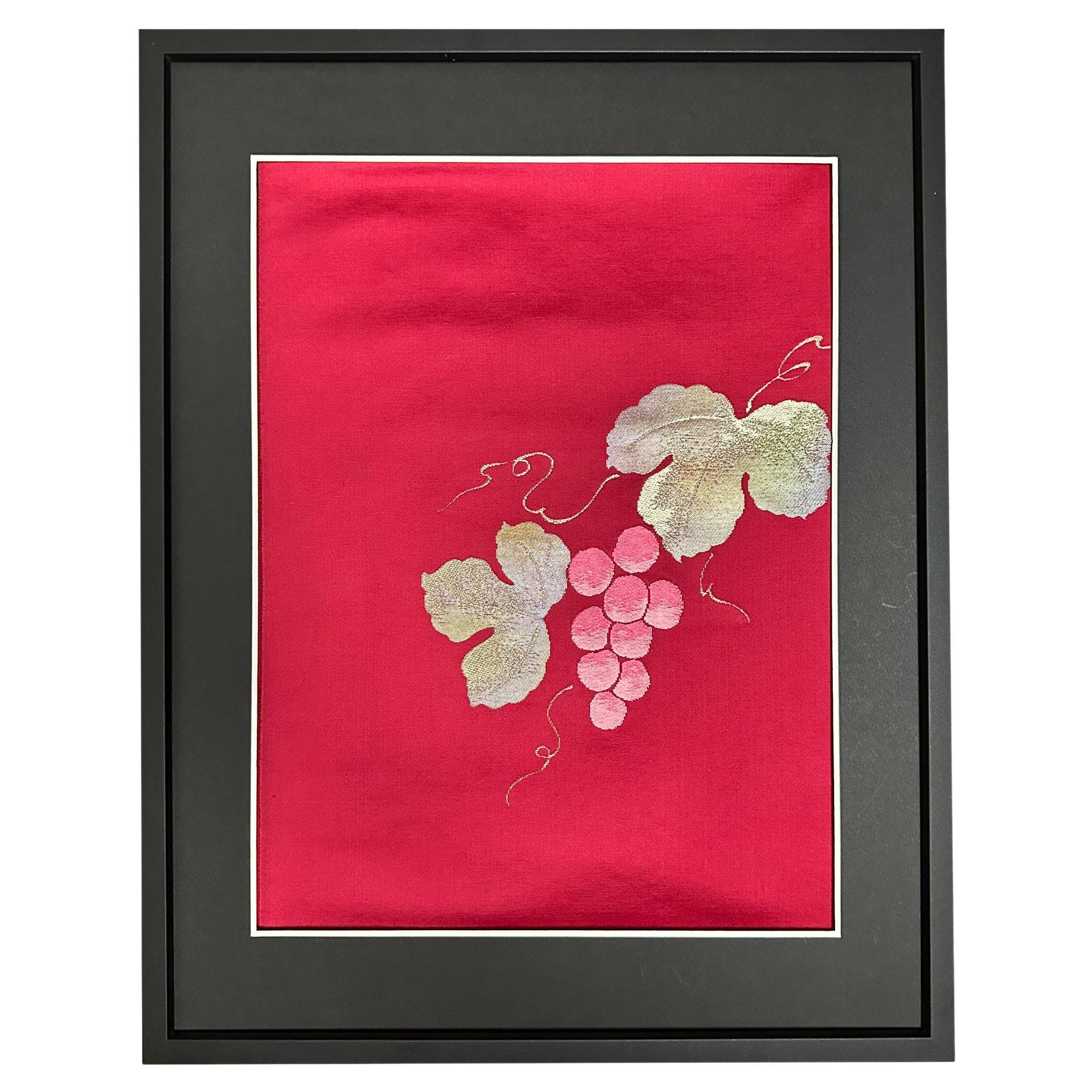  Grand Vin Rouge 'Bourgogne' by Kimono-Couture, Japanese Kimono Art  For Sale