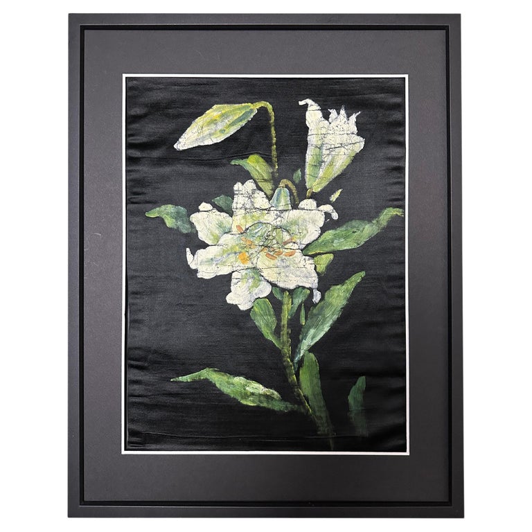 Japanese Kimono Art / Kimono Wall Art / Oil Painting, Lys Blanc For ...