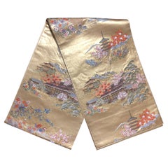 Japanese Kimono Obi, "MIYABI KYOTO", Silk Textile