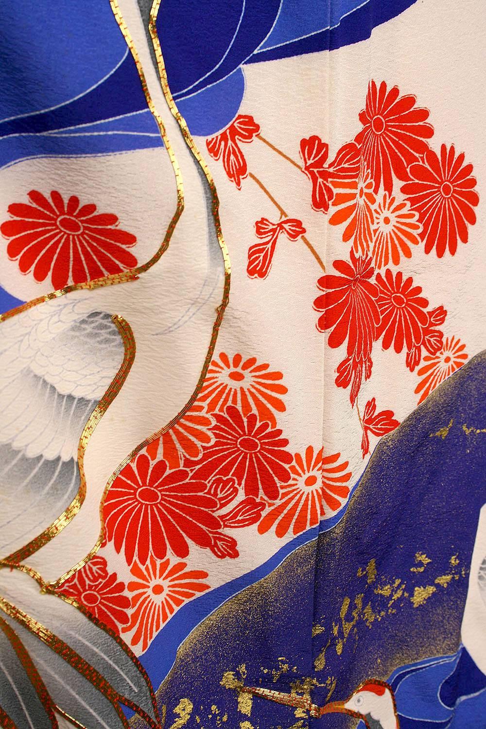 Vintage Silk Silver Brocade  Japanese Ceremonial Kimono, MidCentury  For Sale 10