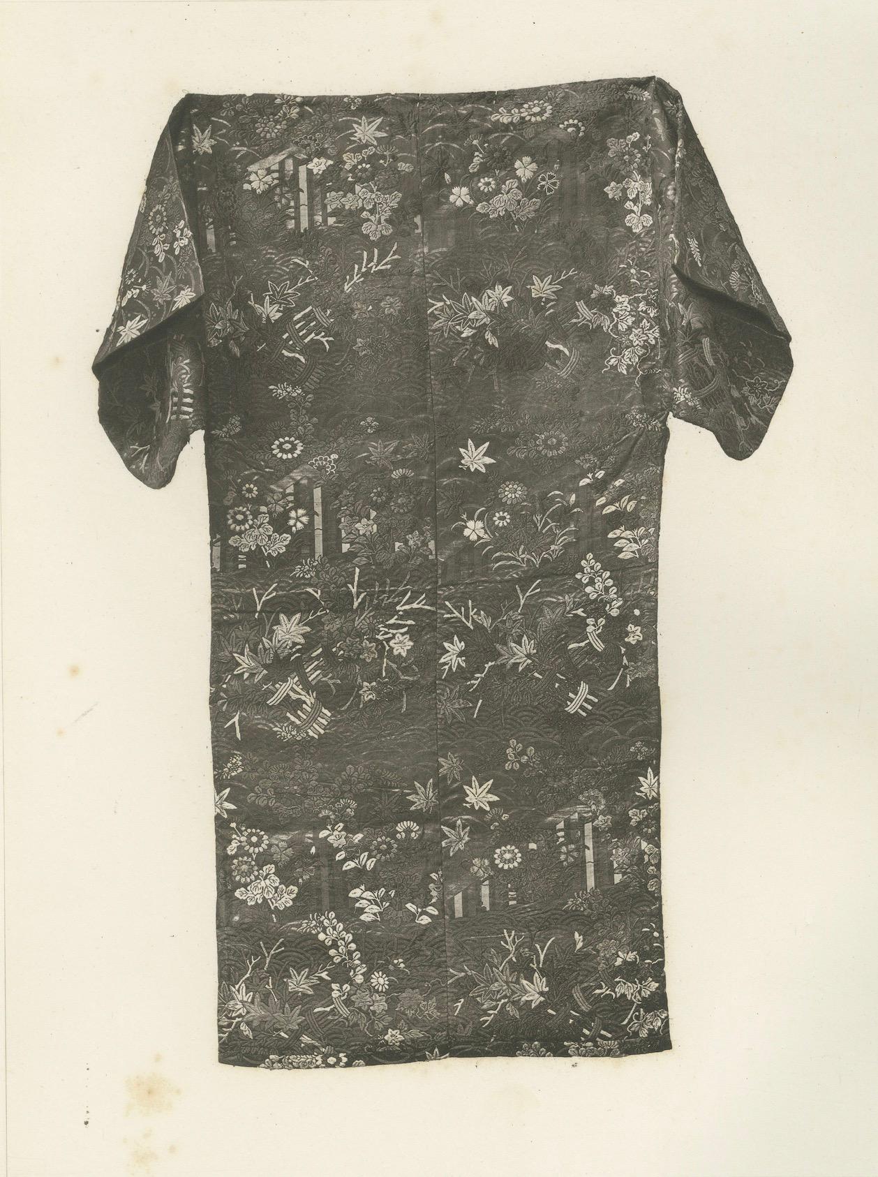 Papier Kimonos japonais à motifs de Nature : Héliogravures anciennes, 19e siècle en vente