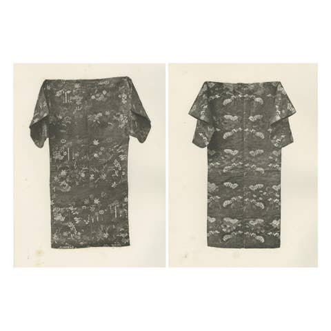 Japanese Kimonos in Nature Motifs: Antique Heliogravures, 19th Century