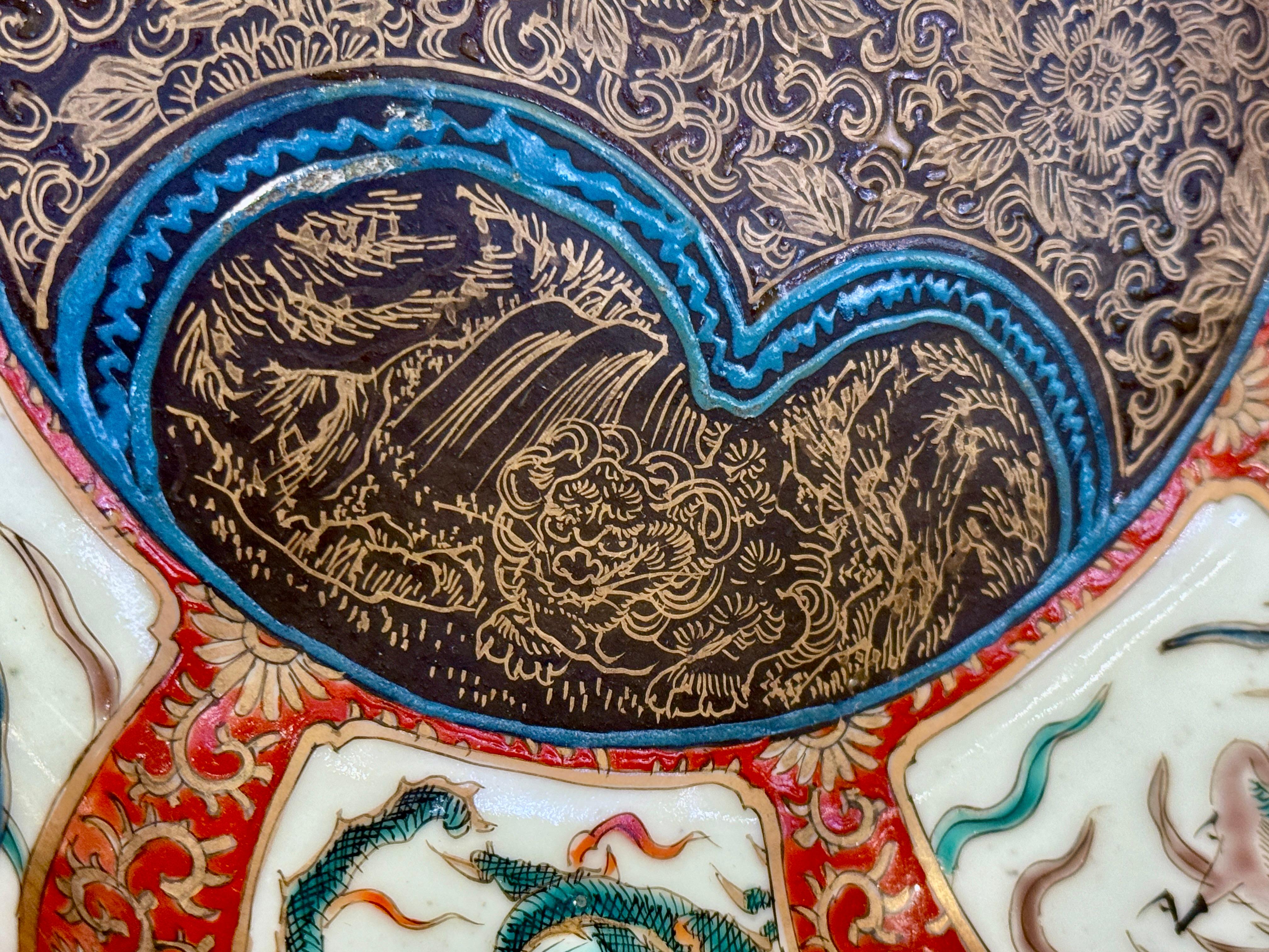 Ciotola Zodiac ottagonale Kinrande Imari giapponese, periodo Taisho, Giappone in vendita 3